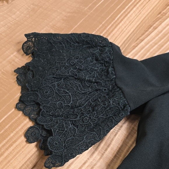 Karl Lagerfeld Blue Mini Dress with Lace Sleeves - Picture 11 of 11